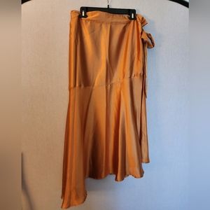 Satin wrap skirt